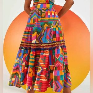 NWT Patches Midi Skirt with beaded details